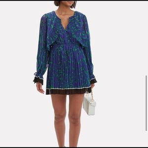 Self Portrait Crescent Chiffon Cape Dress